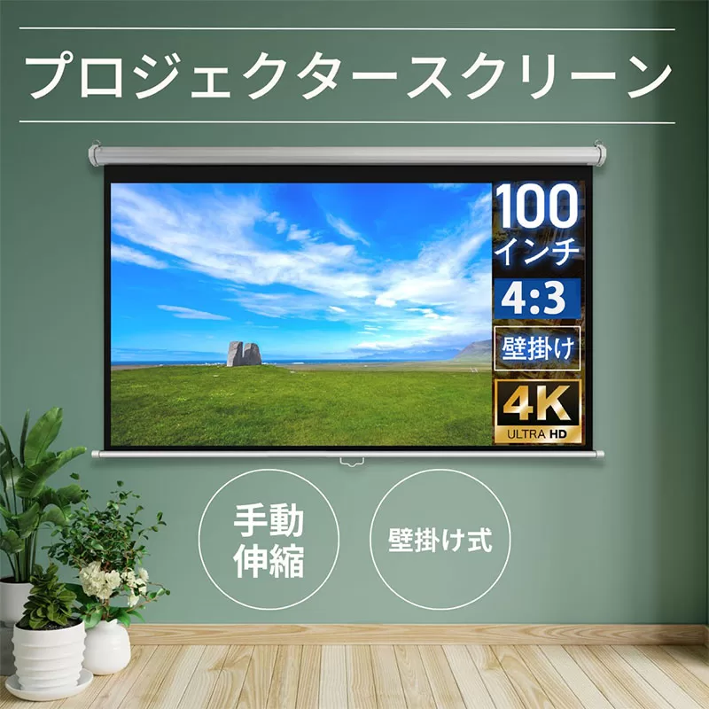 Hanging Projector Screen 100 Inch 4